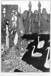 新しいものはすべての中で最も美しい、ハンスクリスチャンアンデルセン（1805-75）、1910年頃のおとぎ話の「醜いアヒルの子」のイラスト